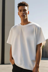 Unisex White Oversized Plain Tshirt