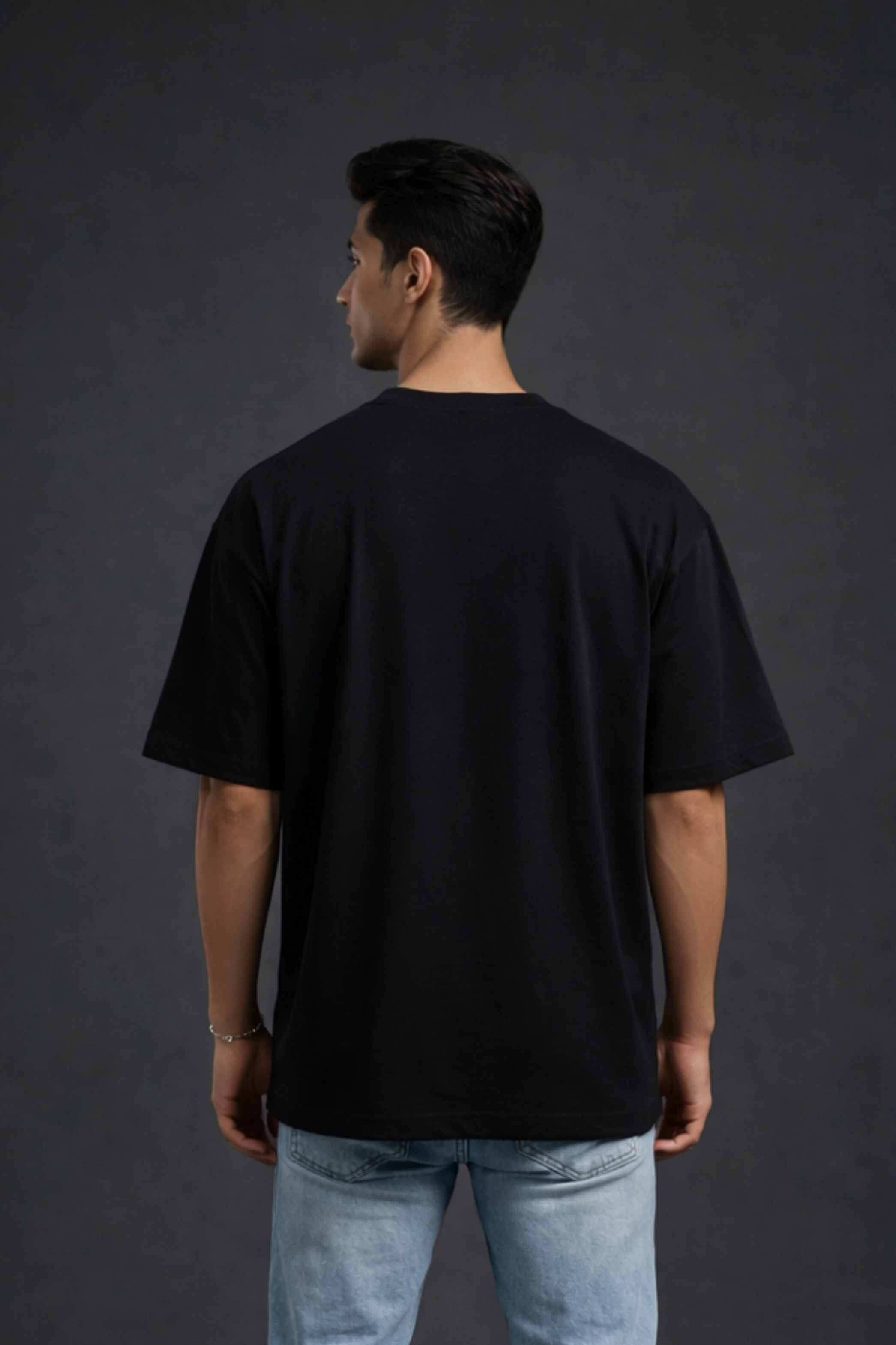 Men's Minimal Airplane Trails Graphic Oversized T-Shirt