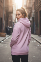 Women's Drapelet Oversized Light Baby Pink Hooded Sweatshirt