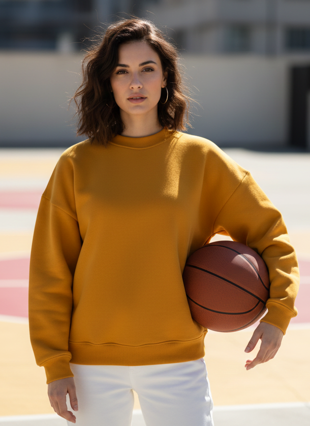 Women's Plain Mustard Yellow Sweatshirt