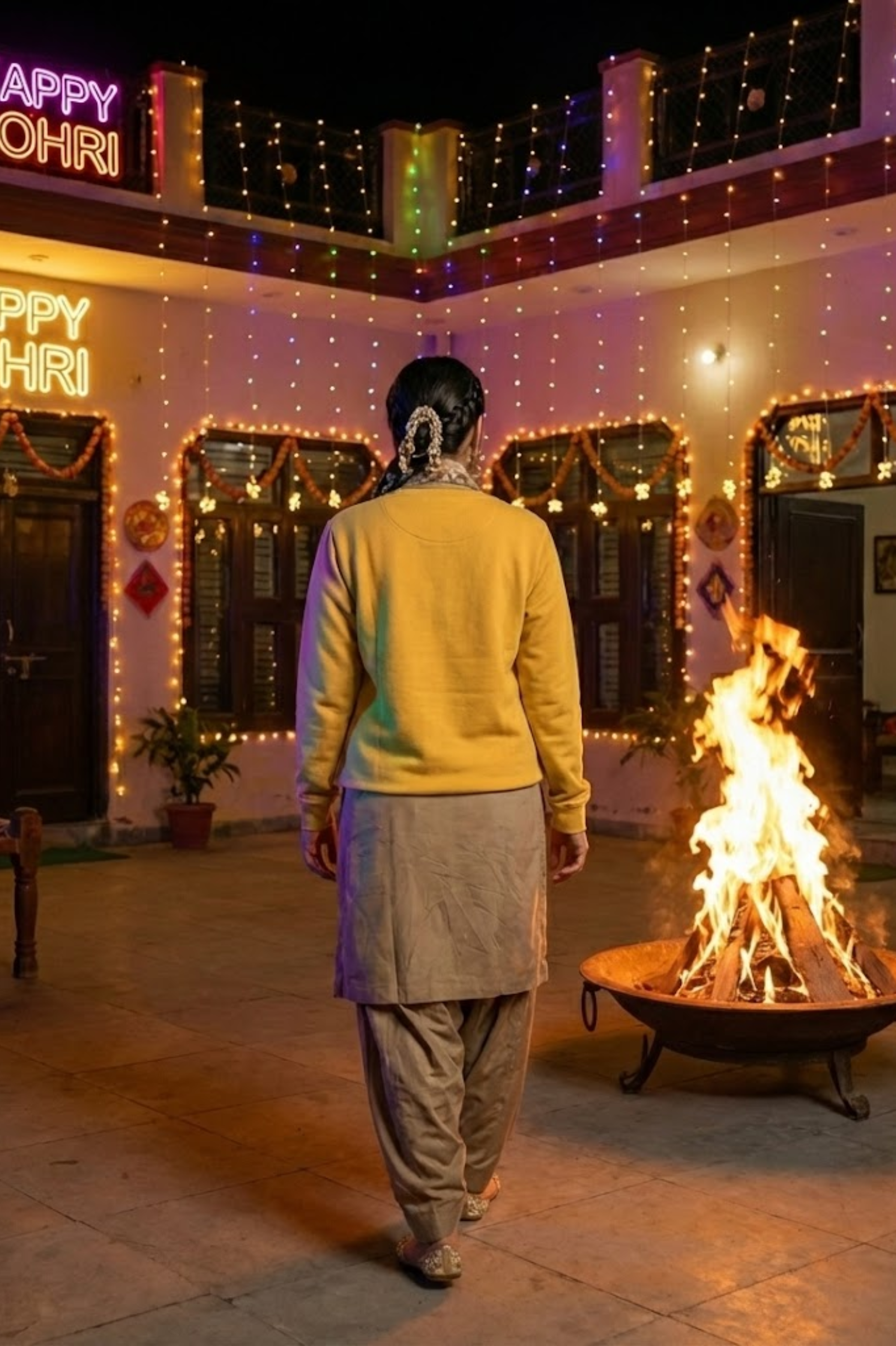 Women's Mustard Yellow Gajak, Moongphali & Bhangra – Cotton Sweatshirt