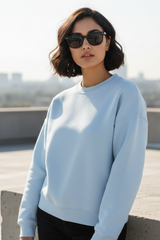 Women's Plain Baby Blue Sweatshirt