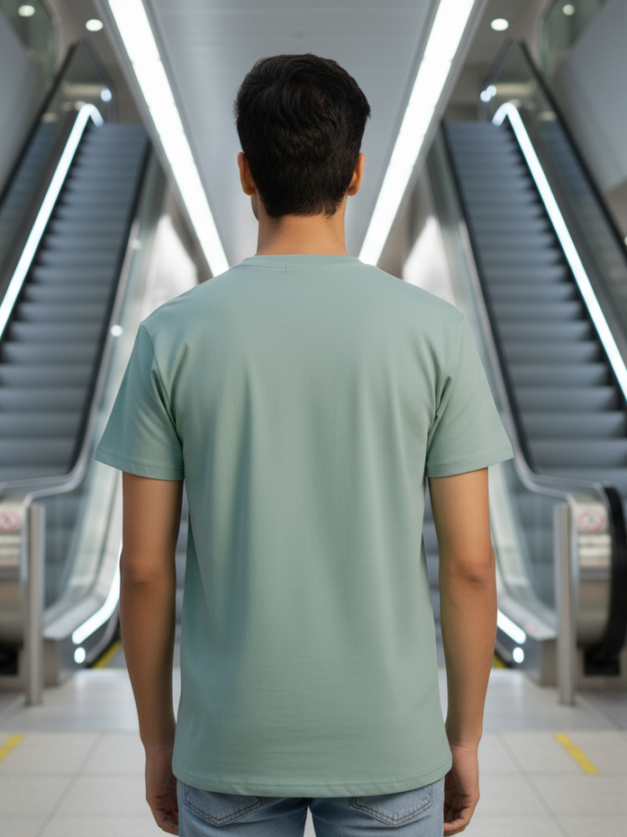 Men's Jade Round Neck Half Sleeve Plain T-shirt