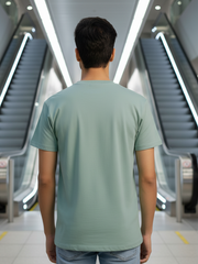 Men's Jade Round Neck Half Sleeve Plain T-shirt