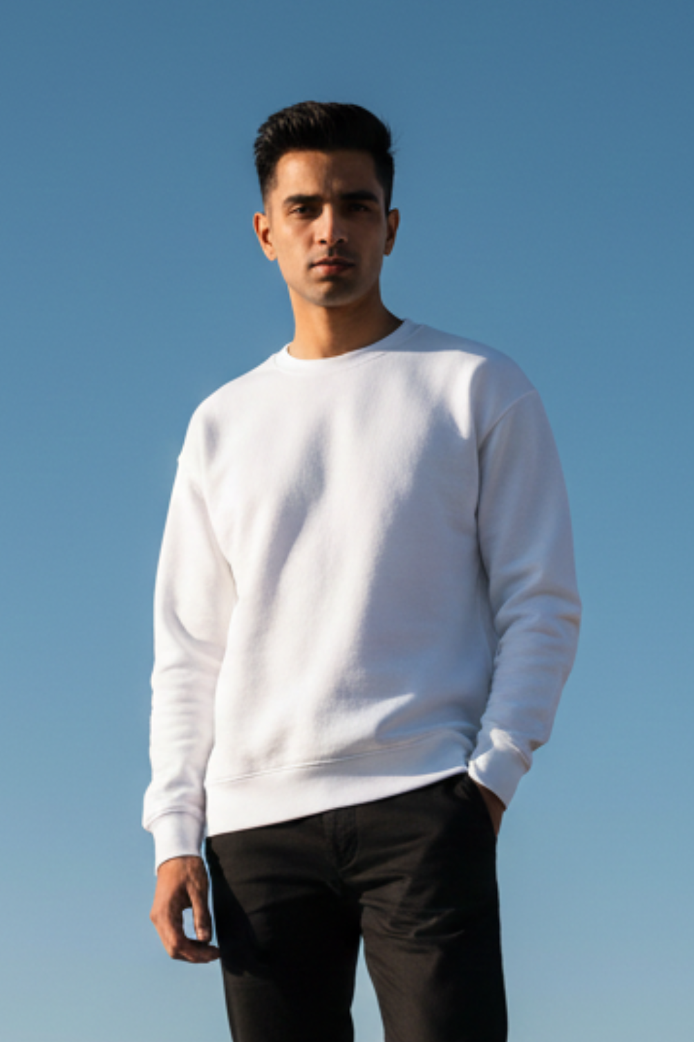 Men's Plain White Sweatshirt