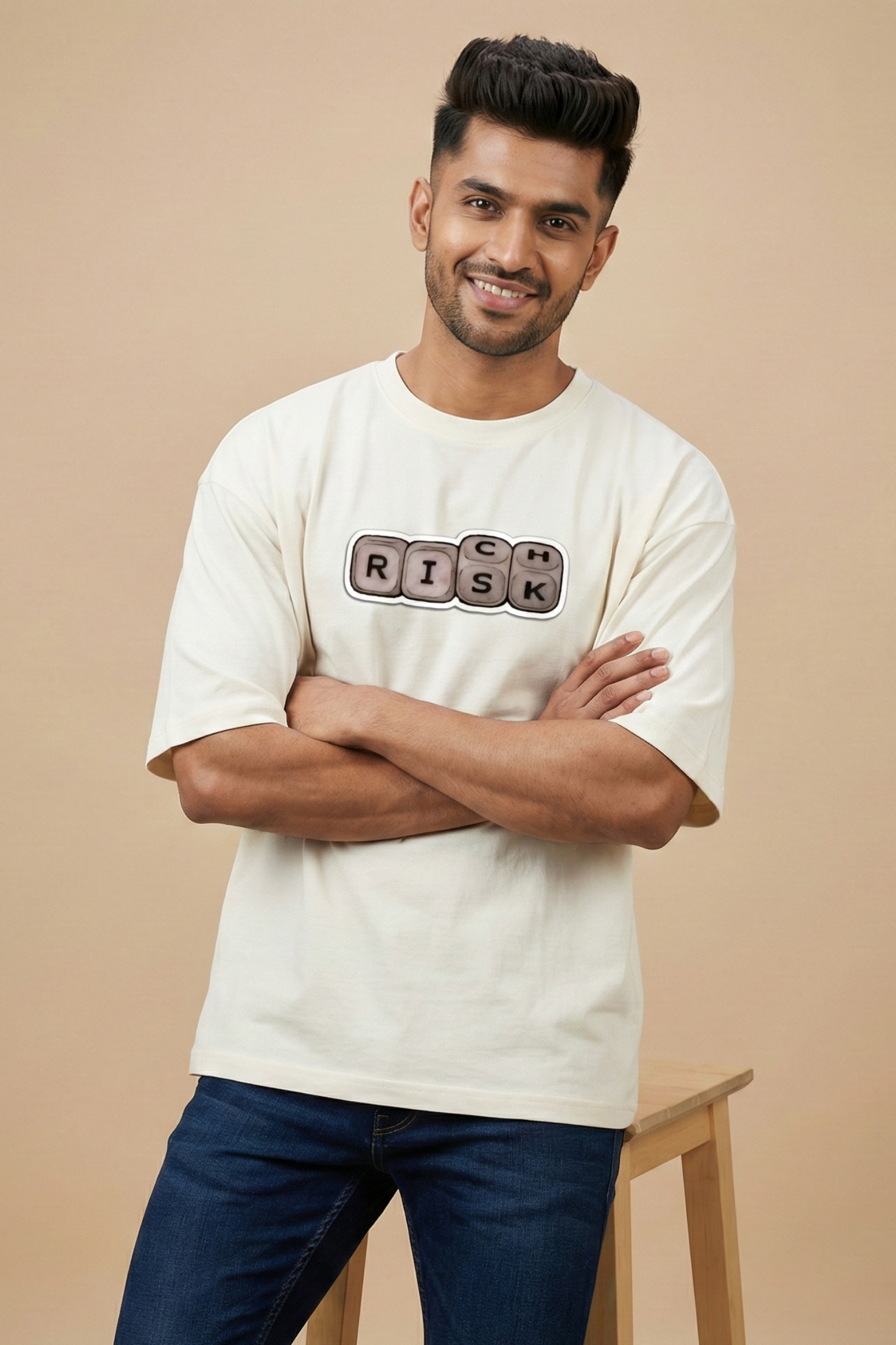 Men's Risk It – Classic Oversized Motivational T-Shirt