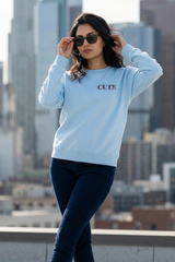 Women's Baby Blue Floral CUTE Sweatshirt