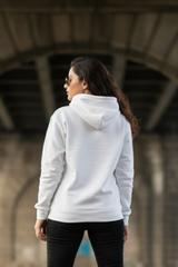 Women's Wanderlust Vibes White Oversized Hooded Sweatshirt