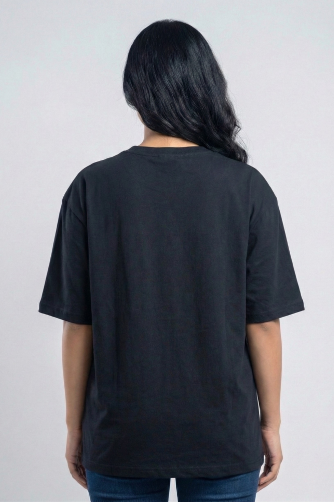 Women's Cosmic Mind Planets Graphic Oversized T-Shirt