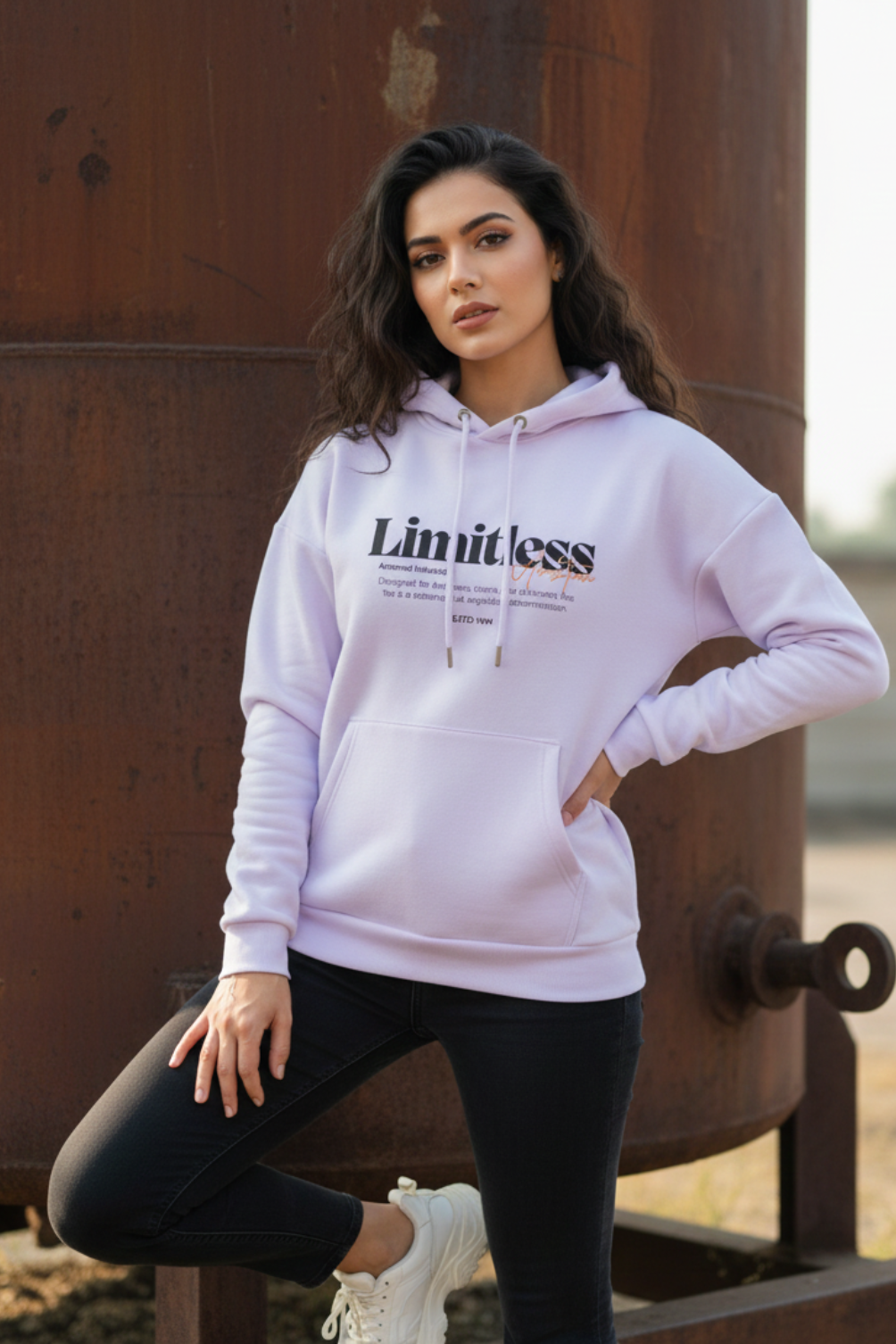 Women's Limitless Lavender Oversized Hooded Sweatshirt