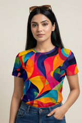 Women’s Abstract Color Splash All-Over Print (AOP) T-Shirt