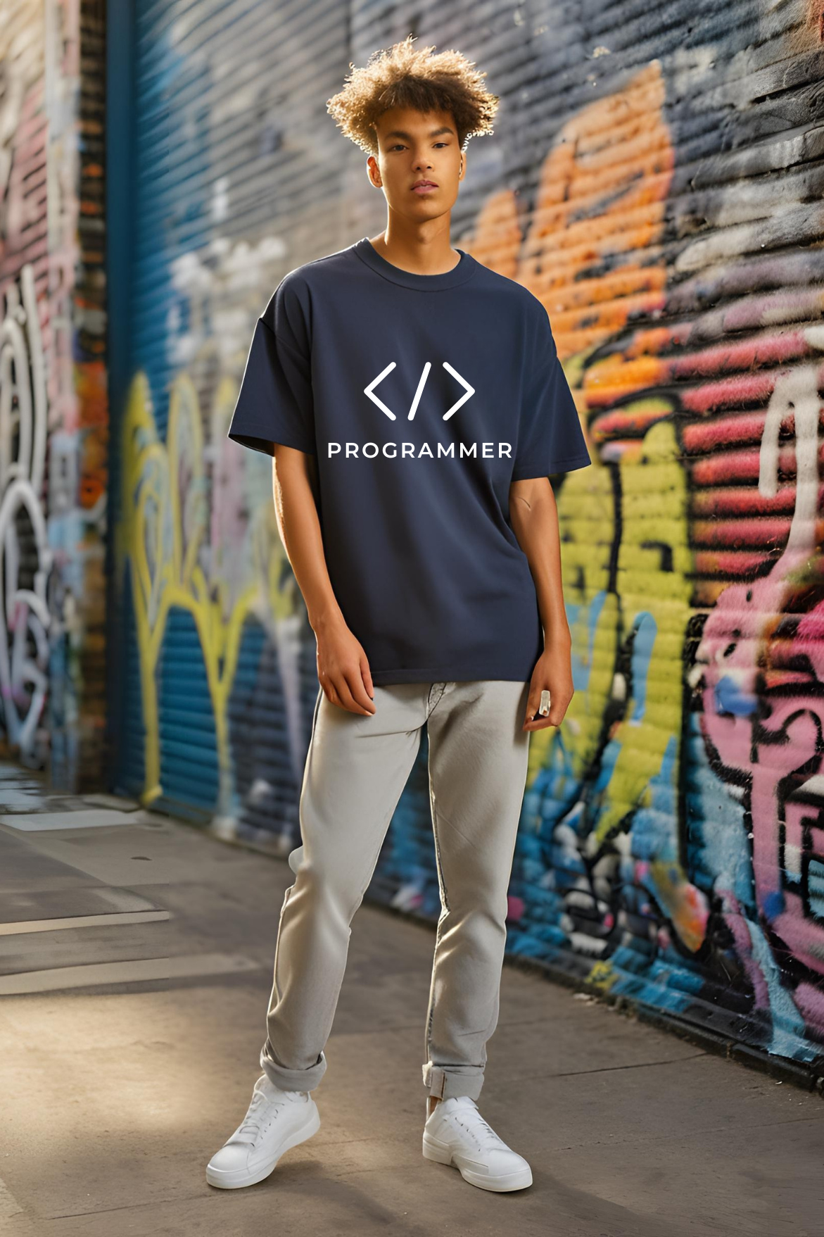 Unisex Programmer Terry Cotton Oversized T-shirt