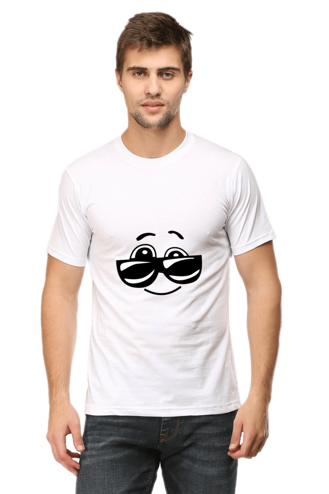 Men's Round Neck Half Sleeve Sunglasses T-Shirt