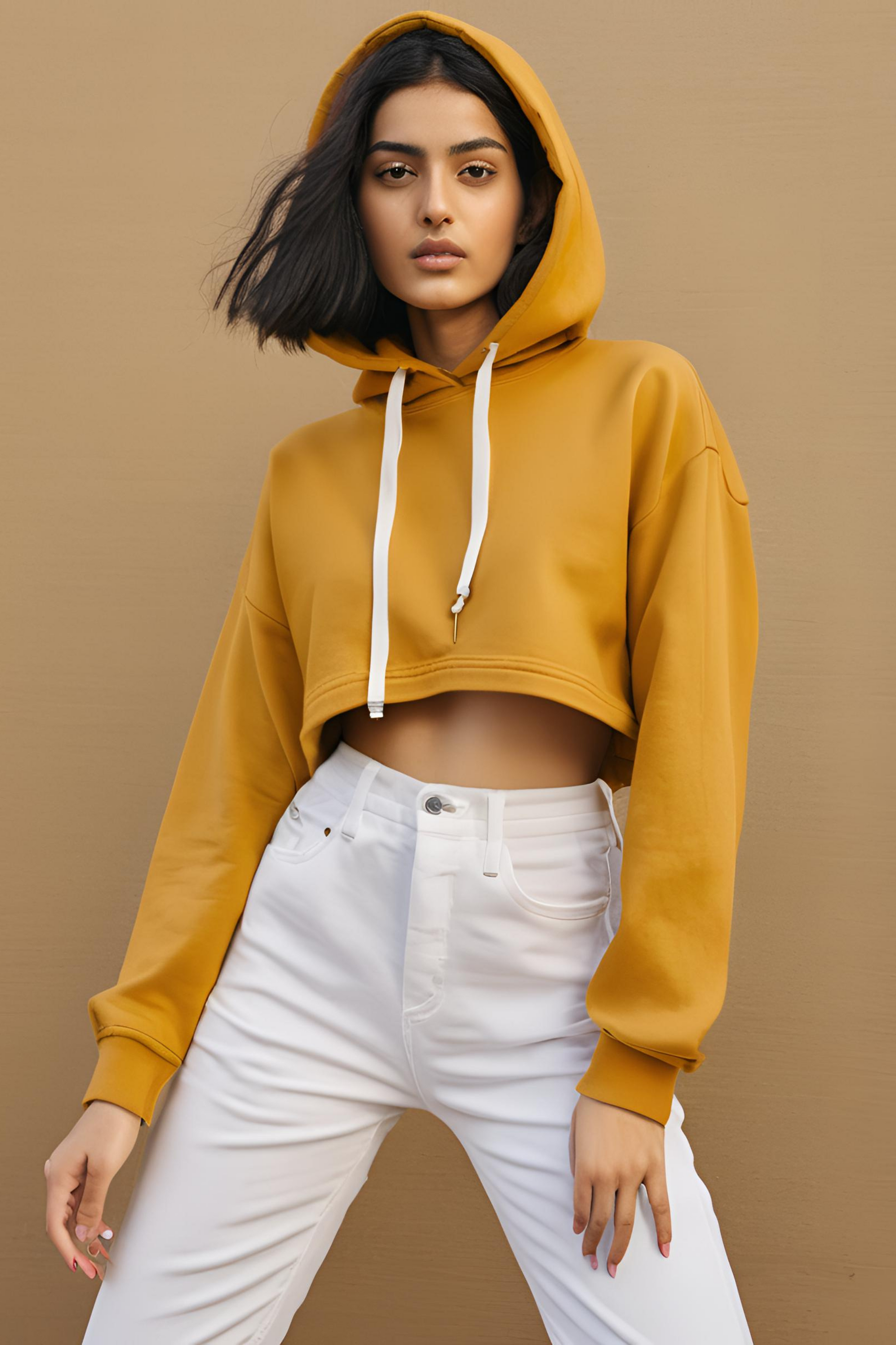 Women's Plain Crop Hoodies