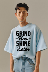 Unisex Shine Later Typography Terry Cotton Oversized T-shirt