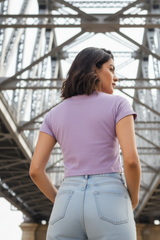 Women's Drapelet Lavendar Crop Top