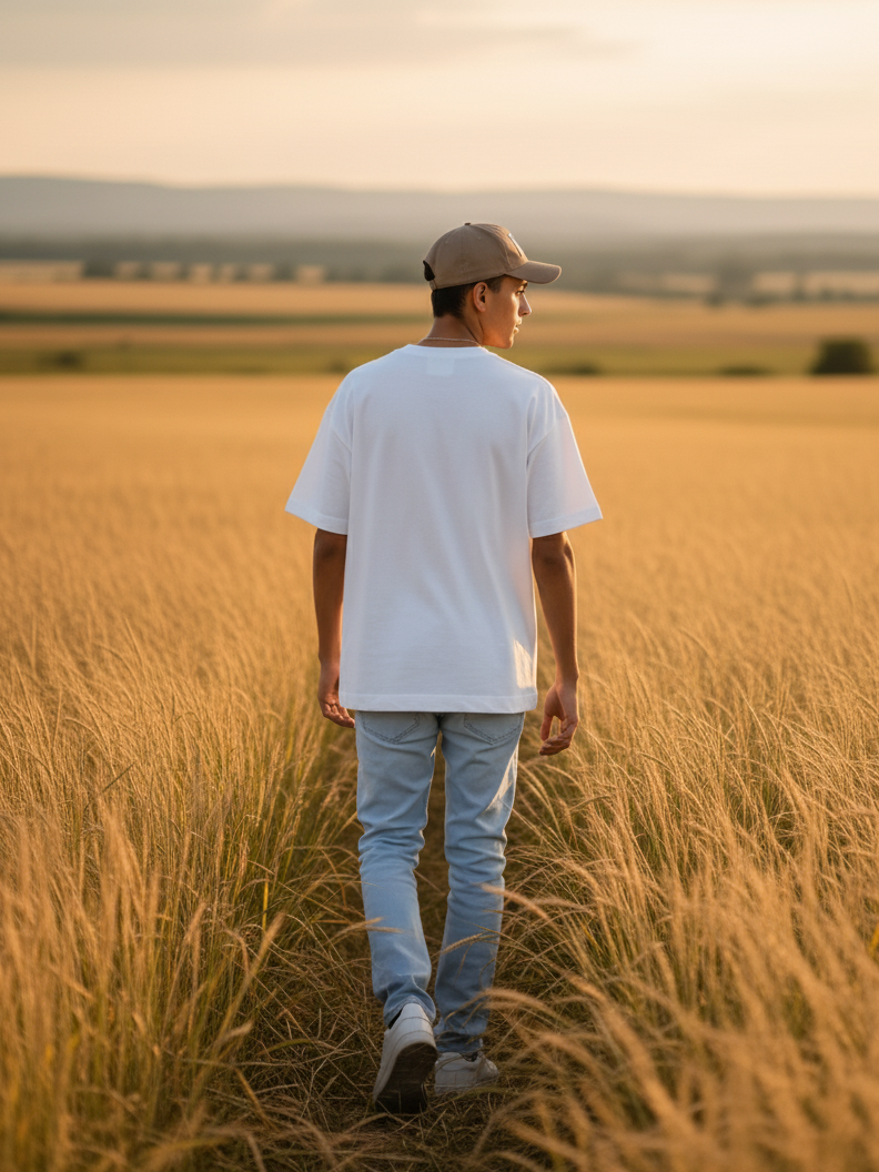 Unisex White Extreme Terry Cotton Oversized T-shirt