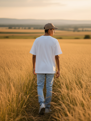 Unisex White Extreme Terry Cotton Oversized T-shirt