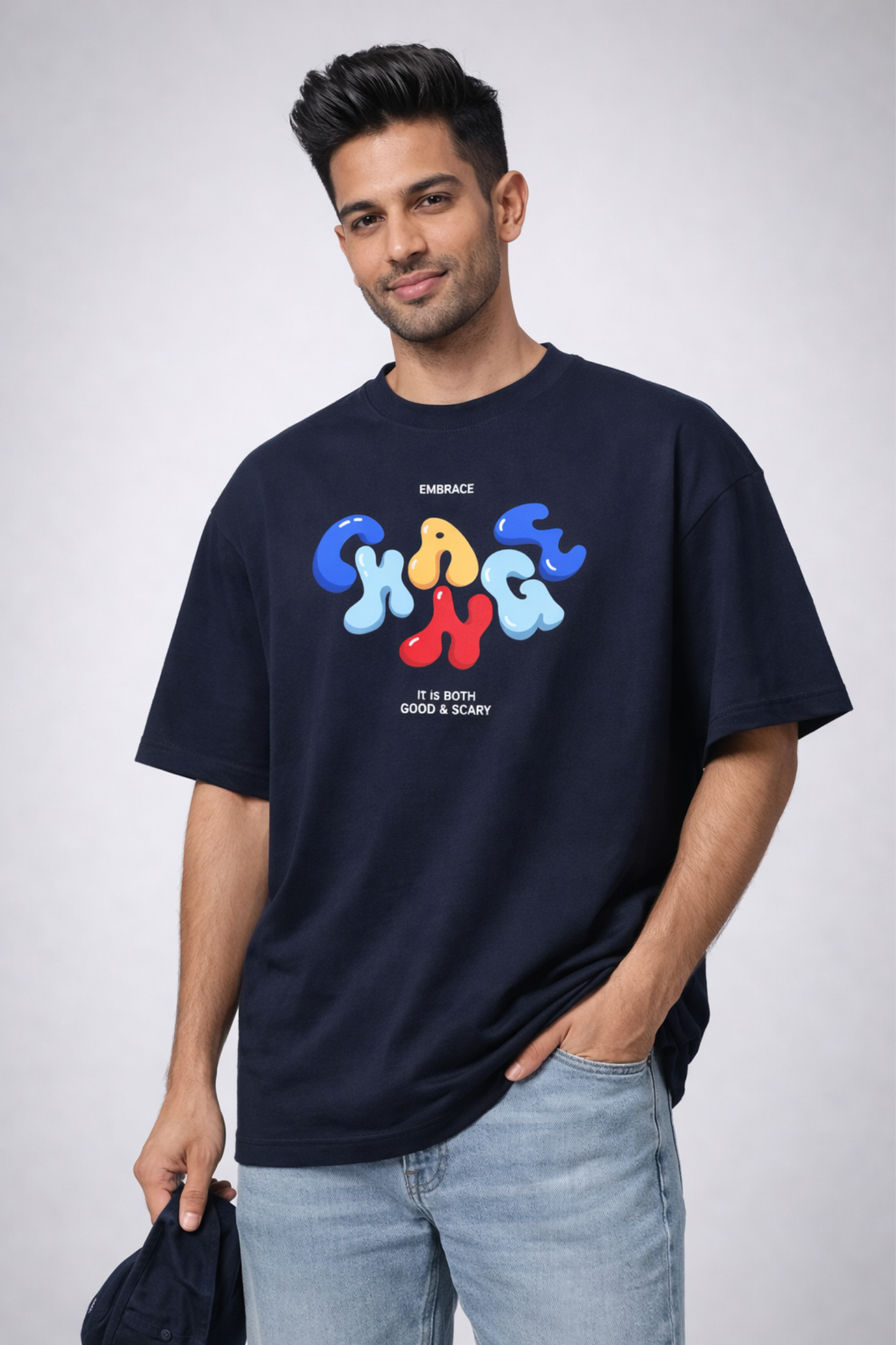 Men's Embrace Change – Good & Scary Oversized T-Shirt