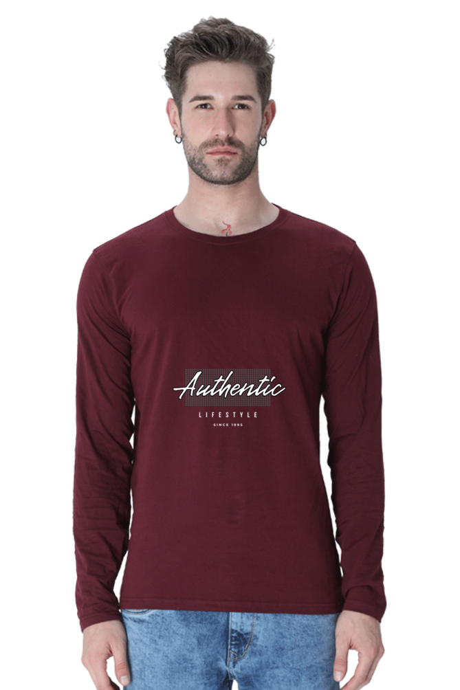 Men's Round Neck Full Sleeve Authenticity T-shirt