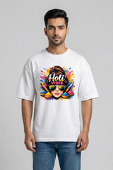 Men's Holi Vibes Pop Art – Classic Oversized White T-Shirt
