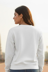 Women's INDIA Skyline Tricolour Art White Sweatshirt