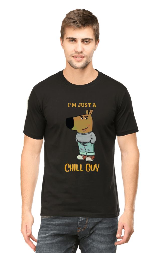 Men's Round Neck Half Sleeve Chill Guy T-Shirt