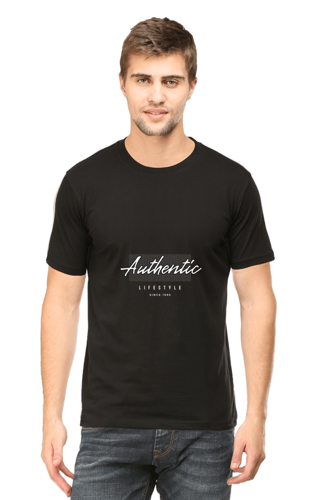 Men's Round Neck Half Sleeve Authenticity T-Shirt