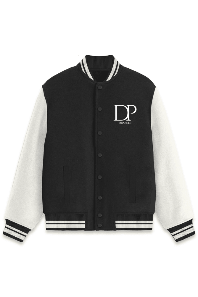 Unisex Drapelet Typography Varsity Jacket