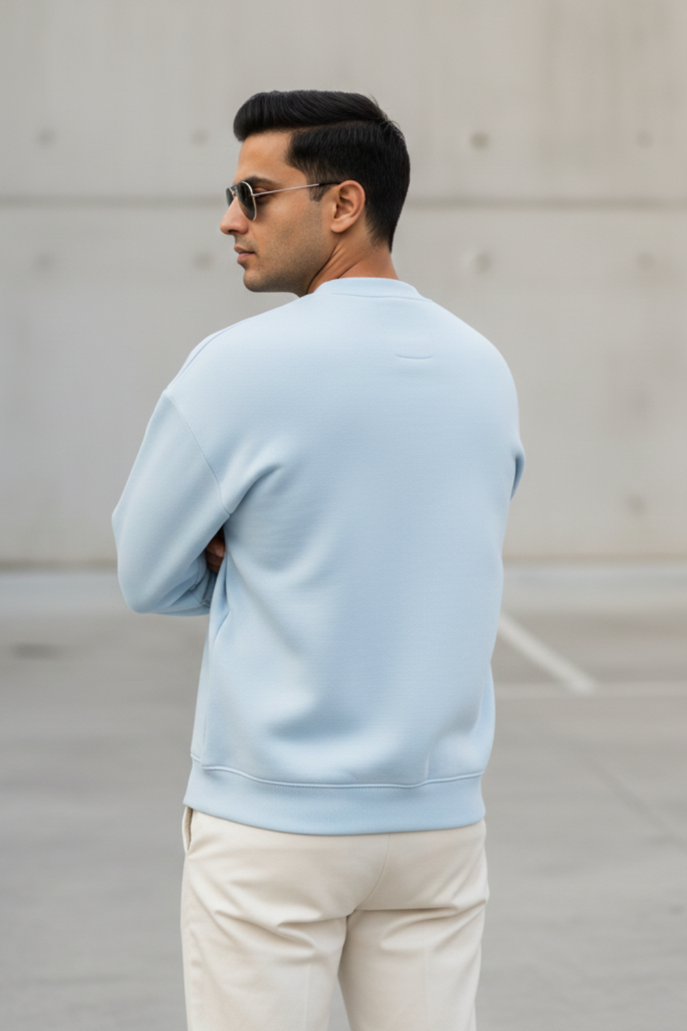 Men's Plain Baby Blue Sweatshirt