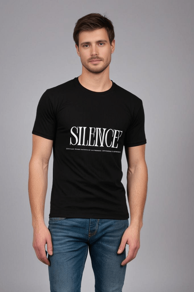 Men's Round Neck Half Sleeve Silence T-Shirt