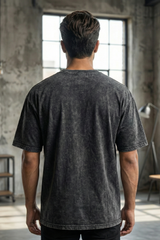 Men's Acid Washed Oversized Charcoal Black Tee
