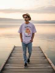 Unisex Lavender Foodie Terry Cotton Oversized T-shirt