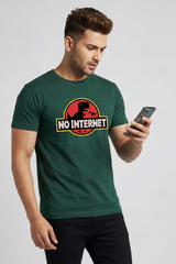 Men's No Internet – Retro Parody Classic Crew T-Shirt