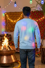Men's Baby Blue Gajak, Moongphali & Bhangra – Cotton Sweatshirt