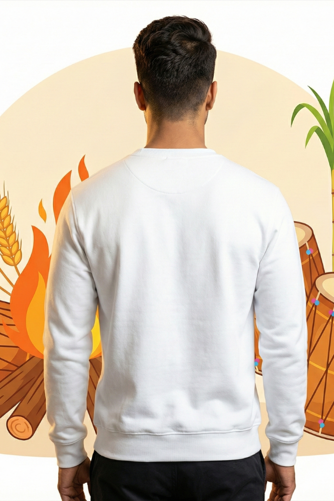 Men's White Gajak, Moongphali & Bhangra – Cotton Sweatshirt