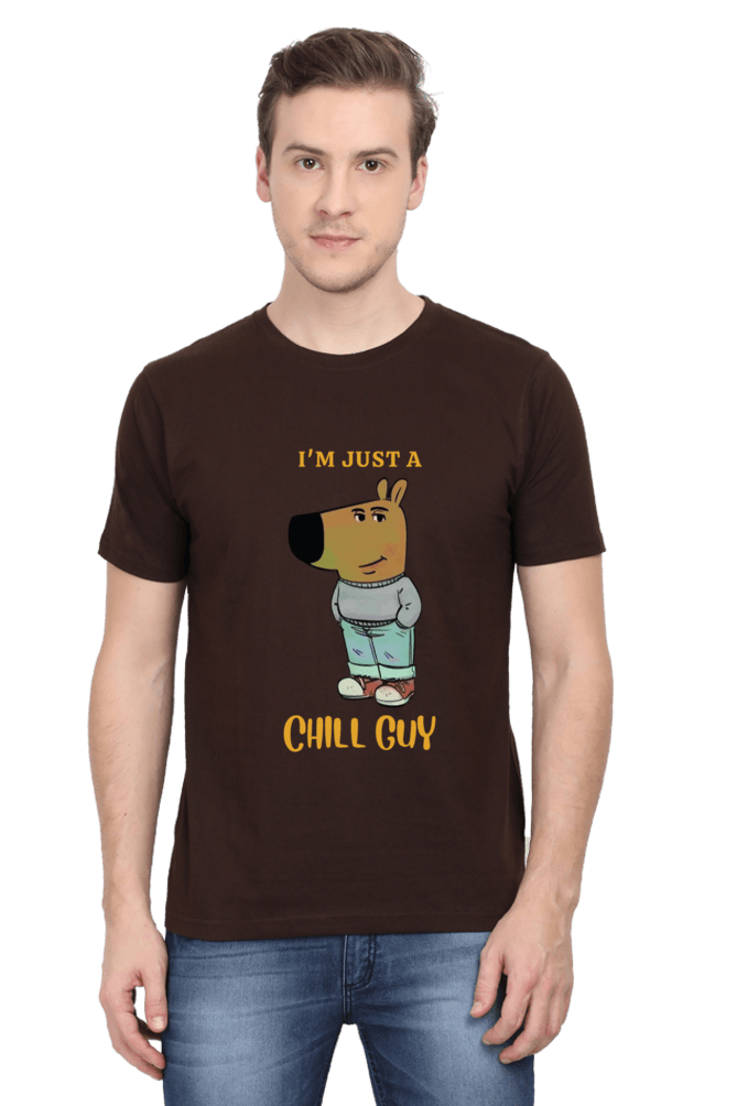 Men's Round Neck Half Sleeve Chill Guy T-Shirt