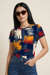 Women’s Modern Abstract Blocks All-Over Print (AOP) T-Shirt