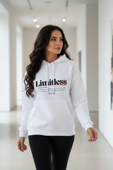 Women's Limitless White Oversized Hooded Sweatshirt