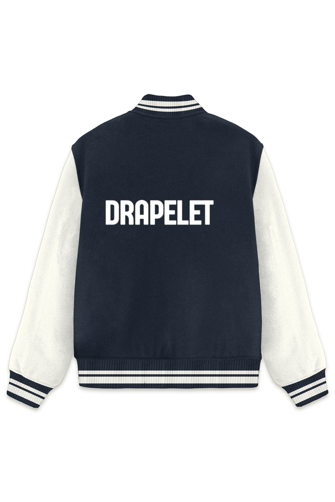 Unisex Drapelet Typography Varsity Jacket