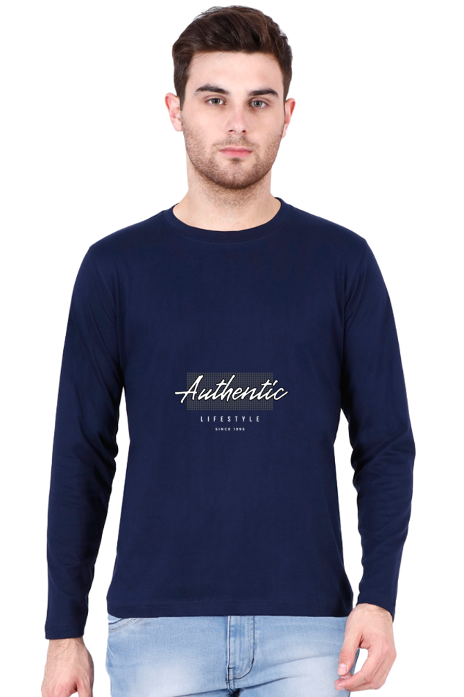 Men's Round Neck Full Sleeve Authenticity T-shirt