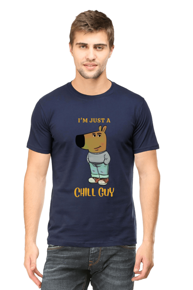 Men's Round Neck Half Sleeve Chill Guy T-Shirt