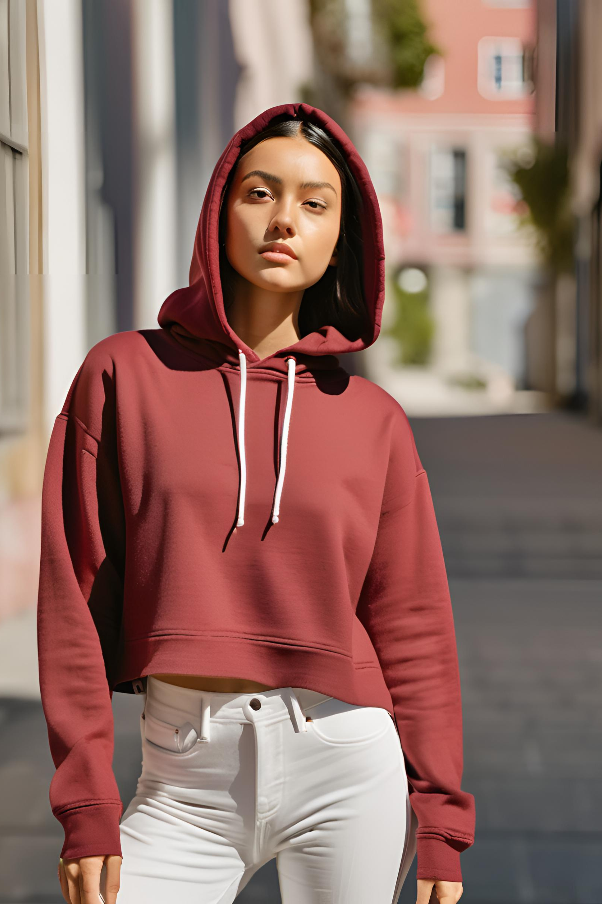 Women's Plain Crop Hoodies