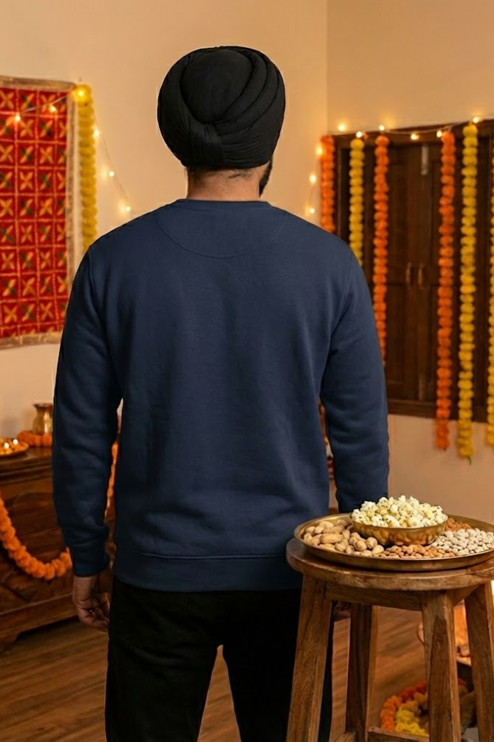 Men's Navy Blue Bonfire & Chill – Lohri Edition Cotton Sweatshirt