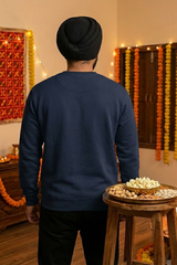 Men's Navy Blue Bonfire & Chill – Lohri Edition Cotton Sweatshirt