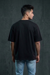 Men's Minimal Peace Vertical Typography Oversized T-Shirt