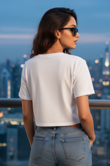 Women's "Math's Humor" White Crop Top