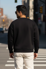 Men's Plain Black Sweatshirt