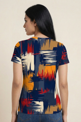 Women’s Modern Abstract Blocks All-Over Print (AOP) T-Shirt