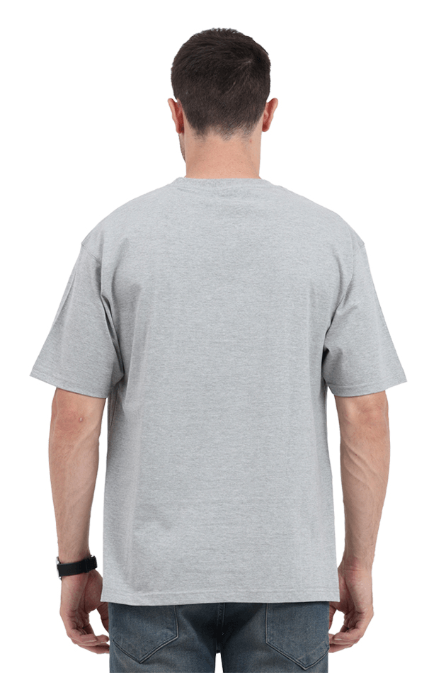 Unisex Grey Melange Oversized Standard T-Shirt